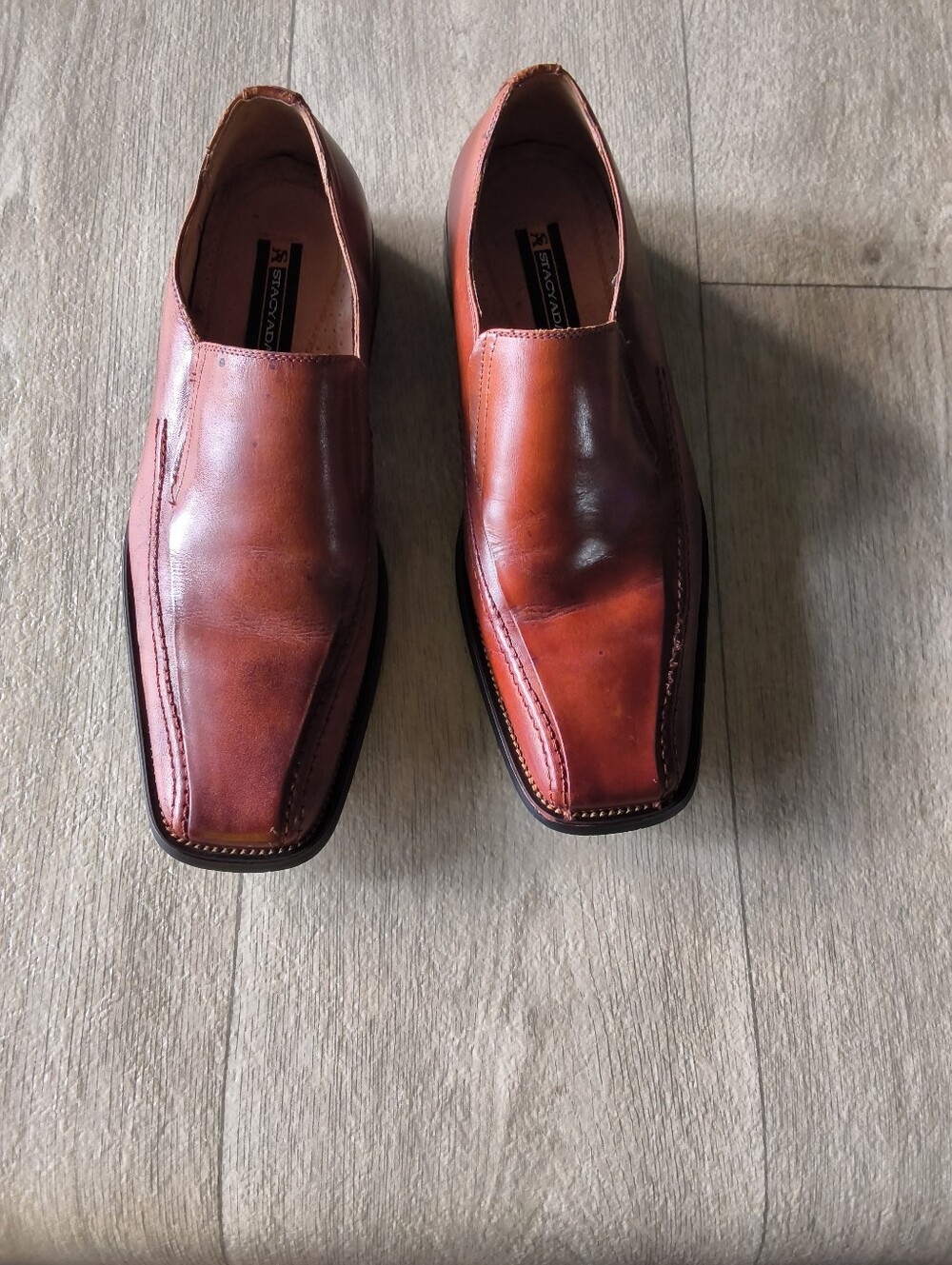 Stacy Adams Men’s Cognac Leather Slip-On Loafers